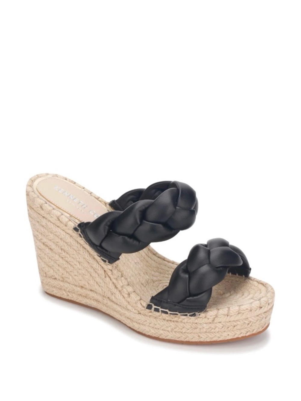 KENNETH COLE NEW IN BOX Womens Black Platform Braided Comfort Olivia SZ 9